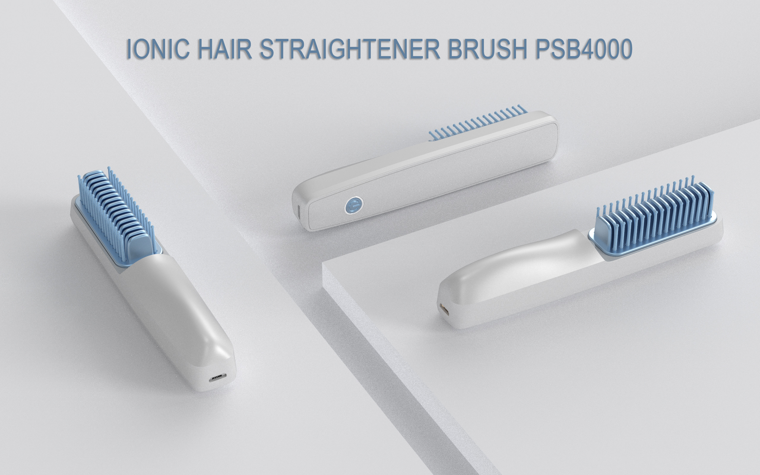 USB Rechargeable Flat Iron Cordless Hair Straightener Brush