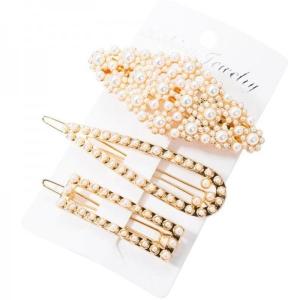 China GEOMETRIC ALLOY PEARL HAIRPIN SET wholesale
