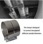 4" 101mm 304 Stainless Steel Exhaust Clamps For Muffler / Catback Exhaust Pipe