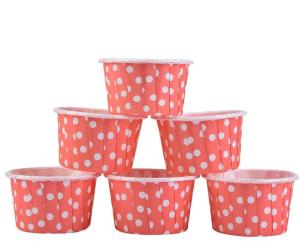 China Wedding Party Paper Round Red Dot Baking Muffin Cups wholesale