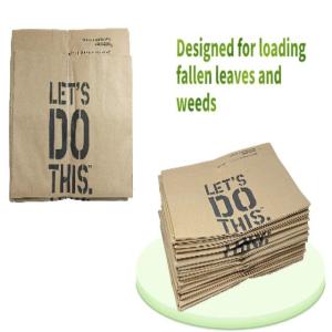 China Brown Recyclable Custom 30 Gal Lawn Paper Bags For Leaves wholesale