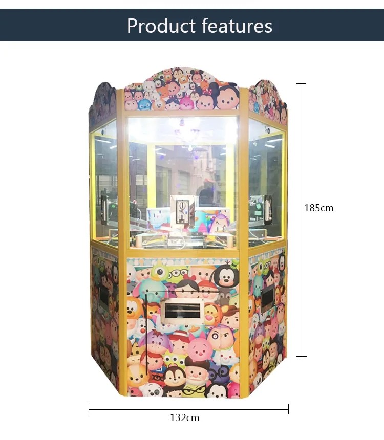 Customised Coin Operated claw Arcade Game Machine 6 Players 100KG