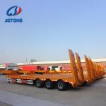 3 Axle Lowbed Truck Low Bed Flatbed Semi Trailer for Transporting Cargo and