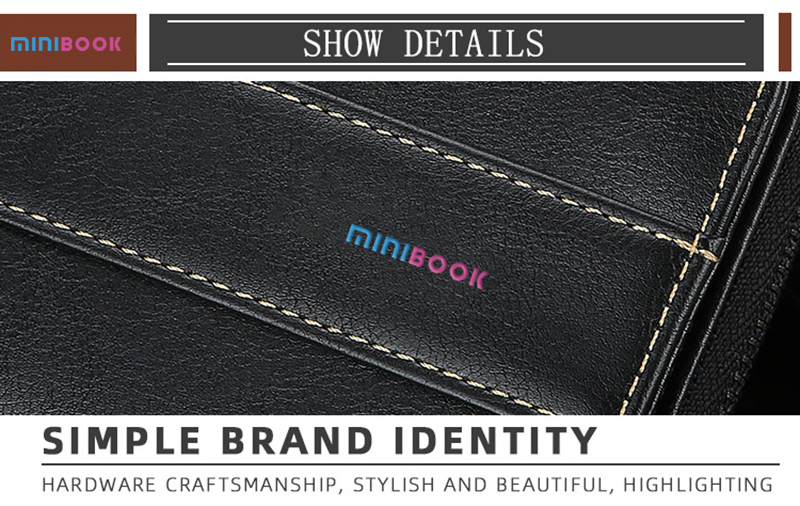 3 Colors Minibook Customized Men's Short Version Buckle Multi-card Coin Three Fold Zipper Wallet