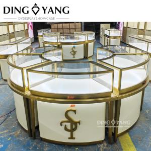 China Round Jewelry Showcase with Full White Nature White and Warm White LED Lights wholesale