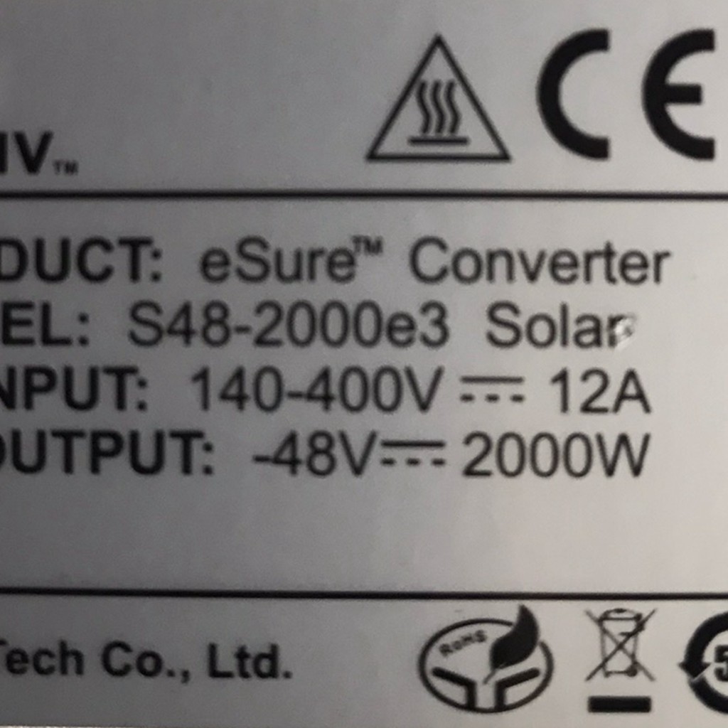 ESure Solar Converter S48-2000e3 96% Efficiency 2000W 48V Power Rectifier