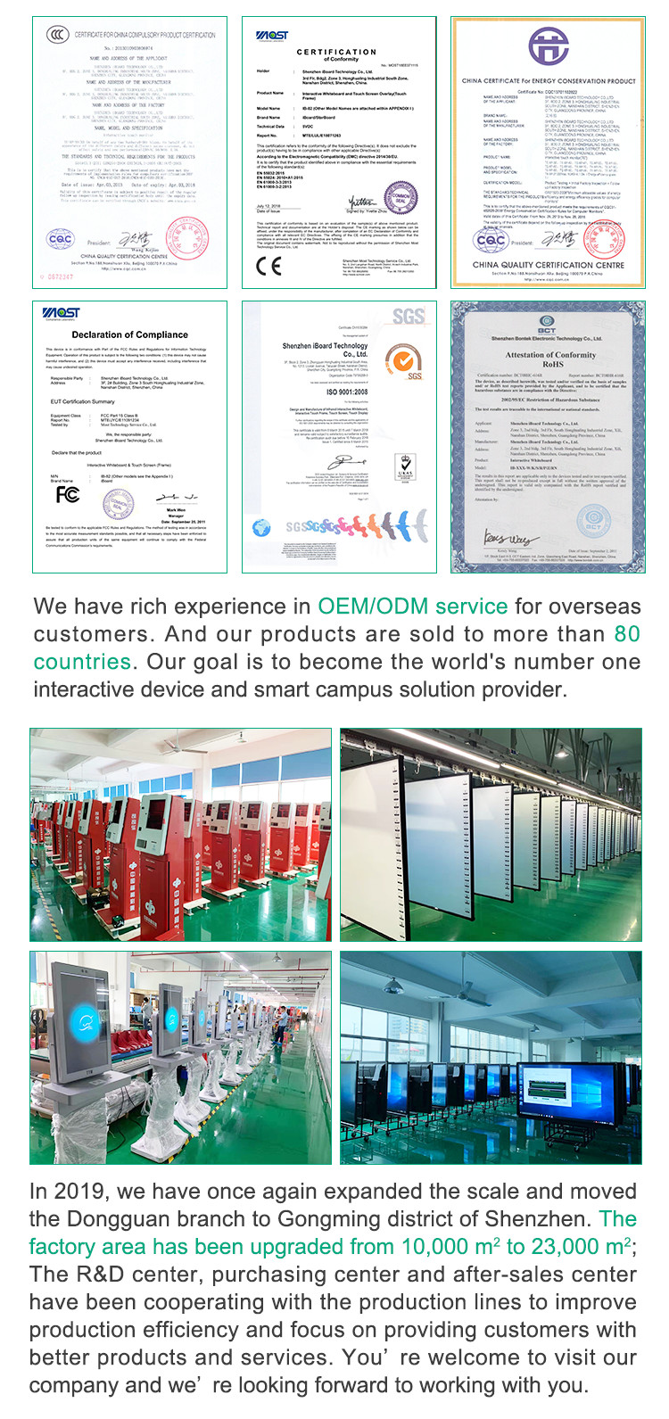 IBoard 82 86 90 95 96 101 Inch Infrared Touch Interactive Whiteboards Prices IWB Multimedia Electronic Whiteboard