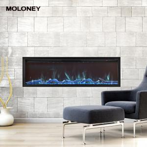 China 2400mm White Cobblestone Digital Electric Fireplace Option Fake Charocoal wholesale