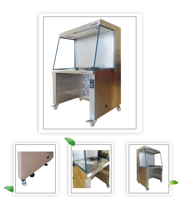 Ss 304 Stainless Steel Clean Bench Laminar Flow Hood 1.2mm Laboratory