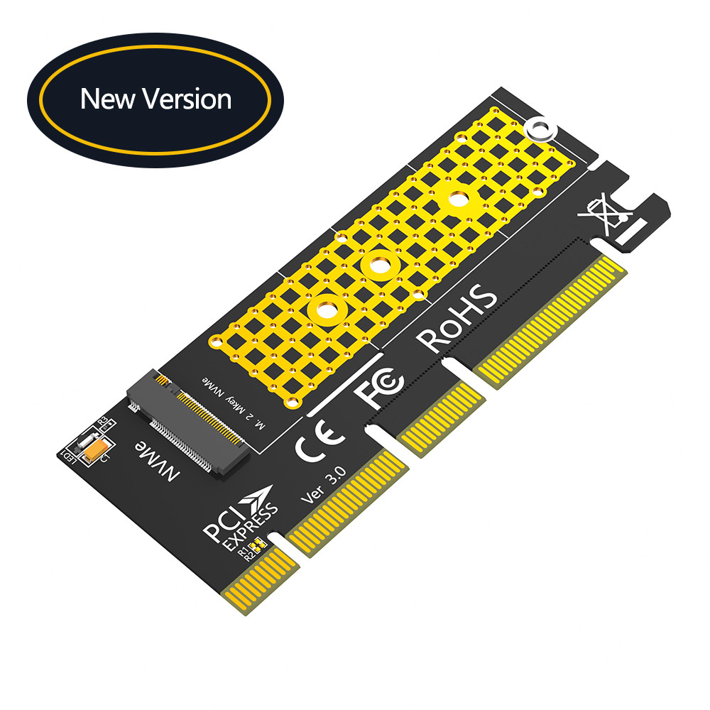 NGFF M.2 NVME SSD To PCI-E 4X/8X/16X Adapter With 3528 Colorful Flash LED