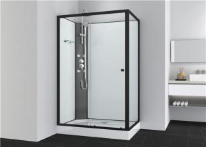 China Bathroom Shower Cabins , Quadrant Shower Units 1100 X 800 X 2250 mm BLack aluminium wholesale