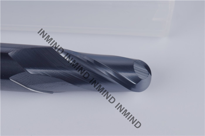 Long Carbide Nose Ball End Mill With Black AlTIN Coating , H6 Tolerance