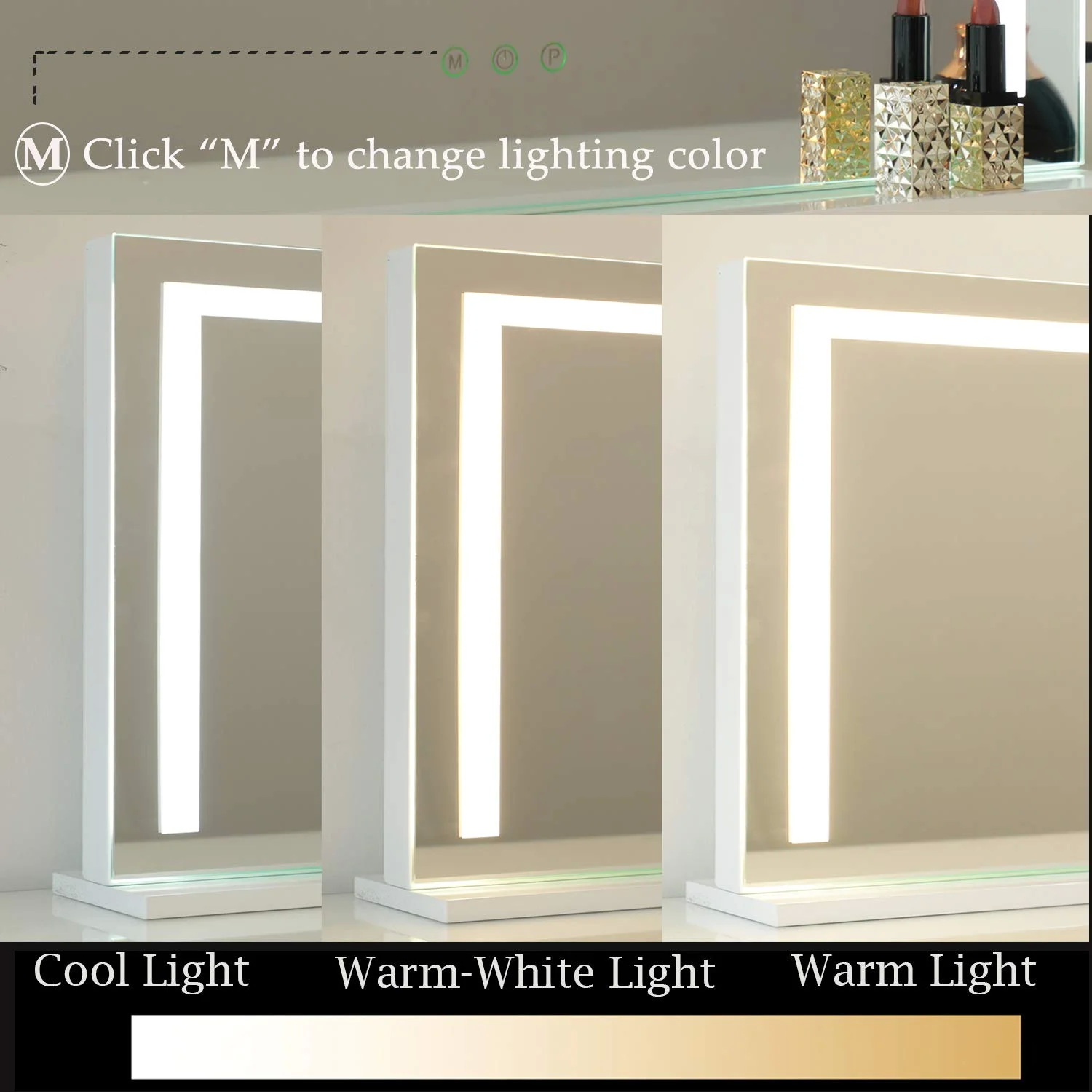 Mounted Hollywood Bathroom Mirror Electric Magnifying With Light