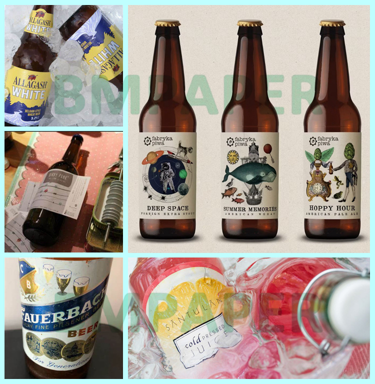 65gsm 70gsm Waterproof  Sticker Wet Strength Paper For Beer Label 700 x 1000mm