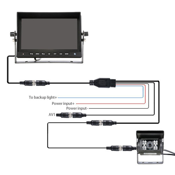 Rear View Camera Cable Of 4 Pin Female Connector Aviation Plug Extension Cord