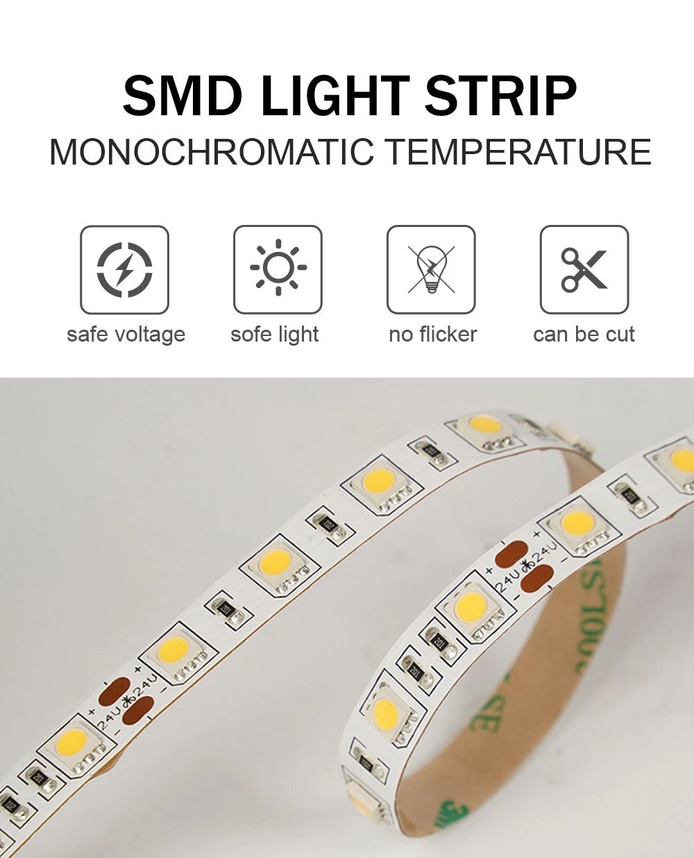 3- 10m 12V DC 60LED/M Flexible RGB LED Strip Light for TV Backlighting Illumination
