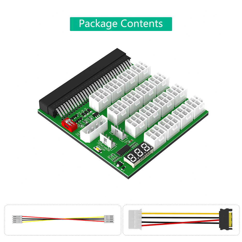 ATX 16x 6Pin 12V Power Supply Breakout Board With Synchronization And Remote Management 16 * 12V PCI-E 6Pin Connector