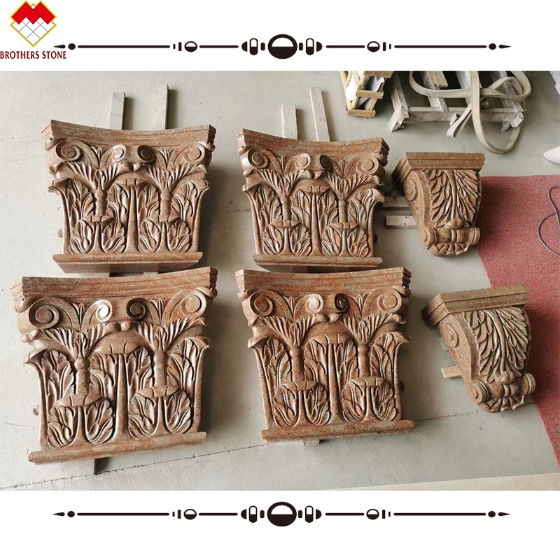 American Style Granite Marble Covering Pillar Carving Hollow Round Column at Yunfu Sale