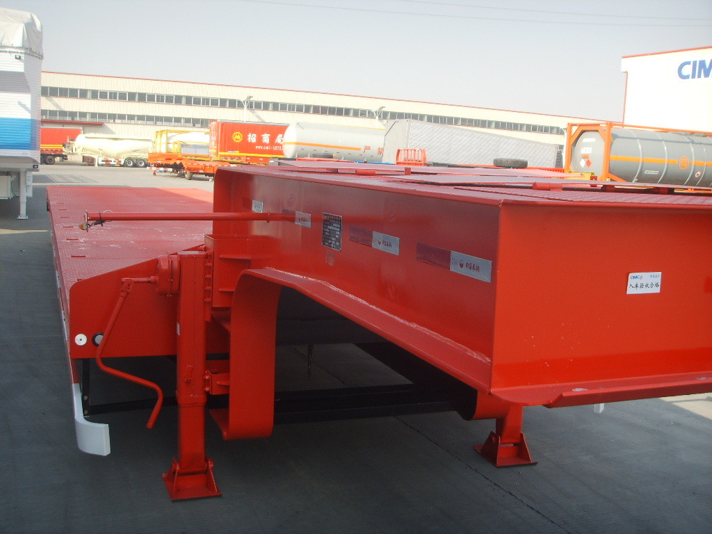 2 Axle Lowboy Trailer Gooseneck Low Bed Trailer With Hydraulic Ladder