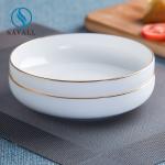 24K Gold Rimmed Ivory White Porcelain Plates For Wedding Party