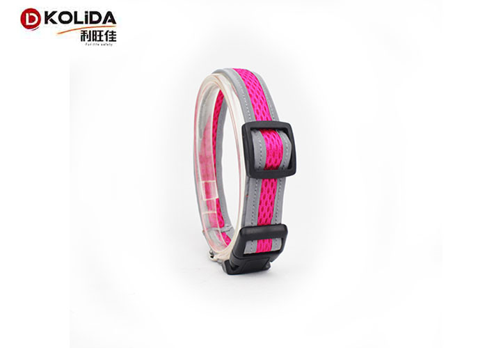 Two Gray Relflective Nylon Dog Collars Airmesh Material With High Tensile Strength