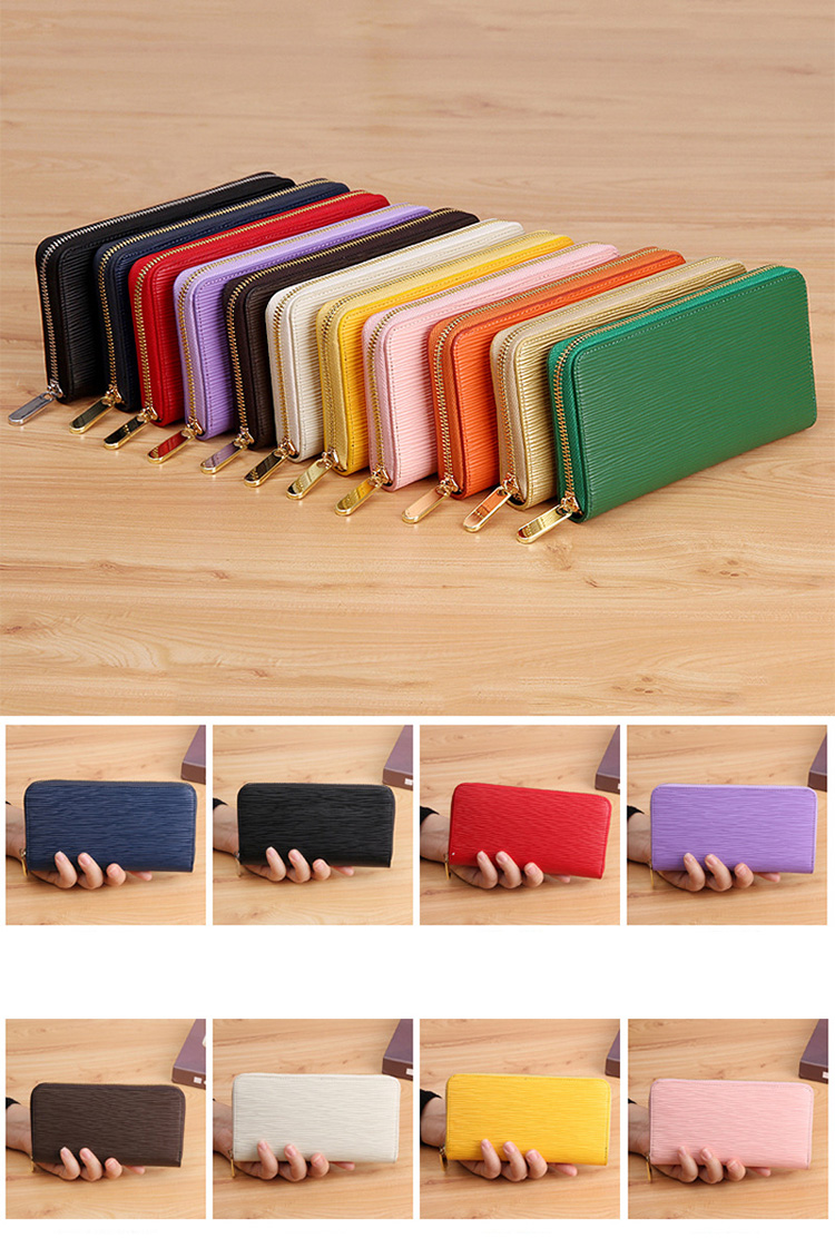 Multi-Function Passport Card Holder Genuine Leather Zipper Long Wallet for Men and Women