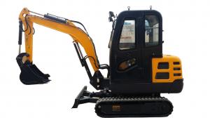 China Yellow Mini Rubber Track Excavator Compact Crawler Digger With Cabin on sale