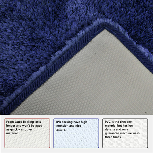 Thicker Fluffy Microfiber Latex Backed Bath Mats non slip