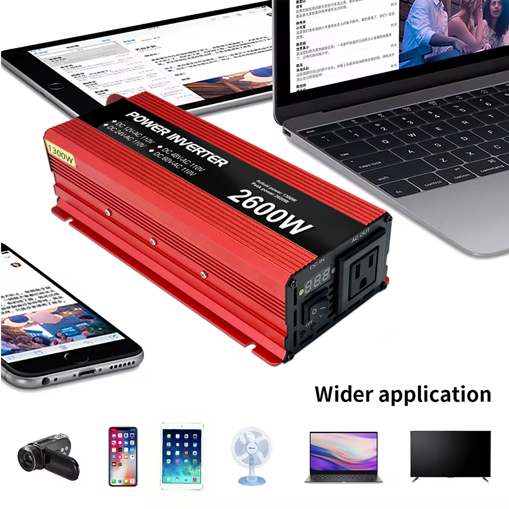1300W 2600W Peak 12V 24V 48V 60V Pure Sine Wave Power Inverter