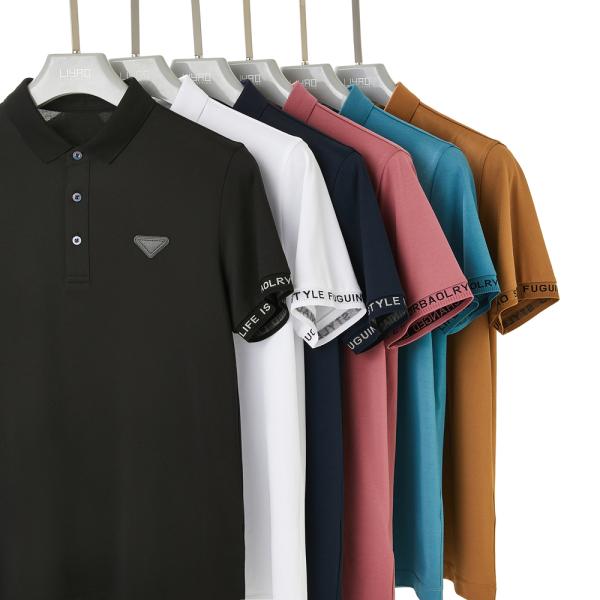 Cotton Custom Logo Embroidered Polo Shirts Dry Quickly Fit Green Printing Performance