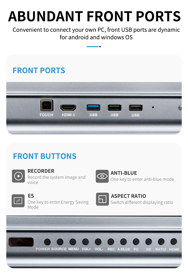 Boost Your Conference Experience With Our HD QLED Android 13 Built-In Camera For Optional Conference Interactive Flat Panel Display