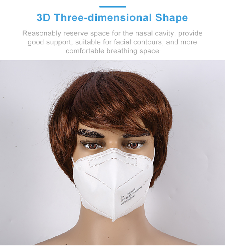Flat Fold Anti Dust Face Mouth Cover KN95 Disposable Face Mask