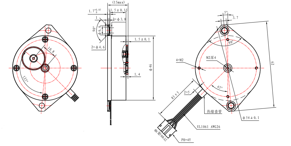 Flat type of stepper motor Pancake Stepper Motor Hybrid Stepping Motor CE Approval