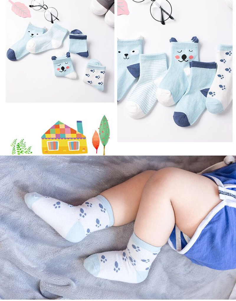 Anti Slip Printed Picture Socks Snagging Resistance For Newborn