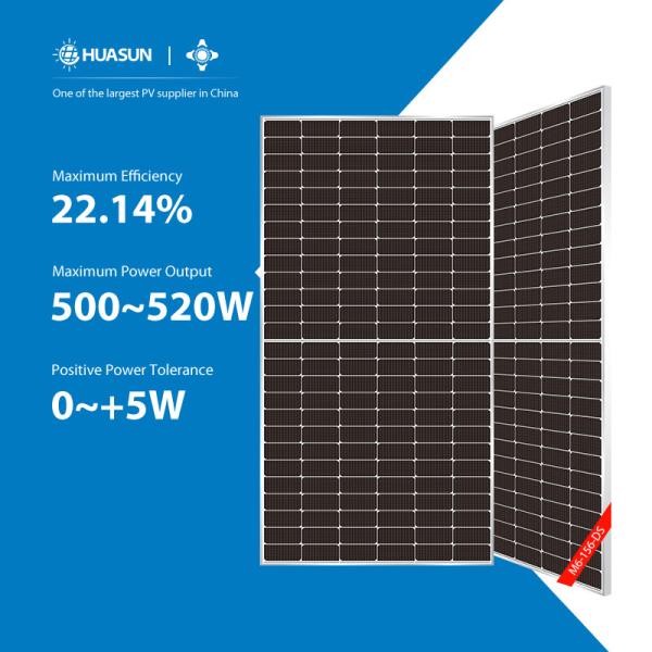 Huasun Bifacial Photovoltaic Modules Mono Photovoltaic Commercial Solar Pv 500w