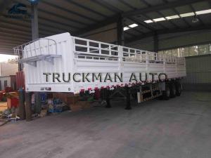 China Side Wall Fence Semi Trailer 70 Tons Loading 3mm Diamond Checked Flatbed Thicnkess wholesale