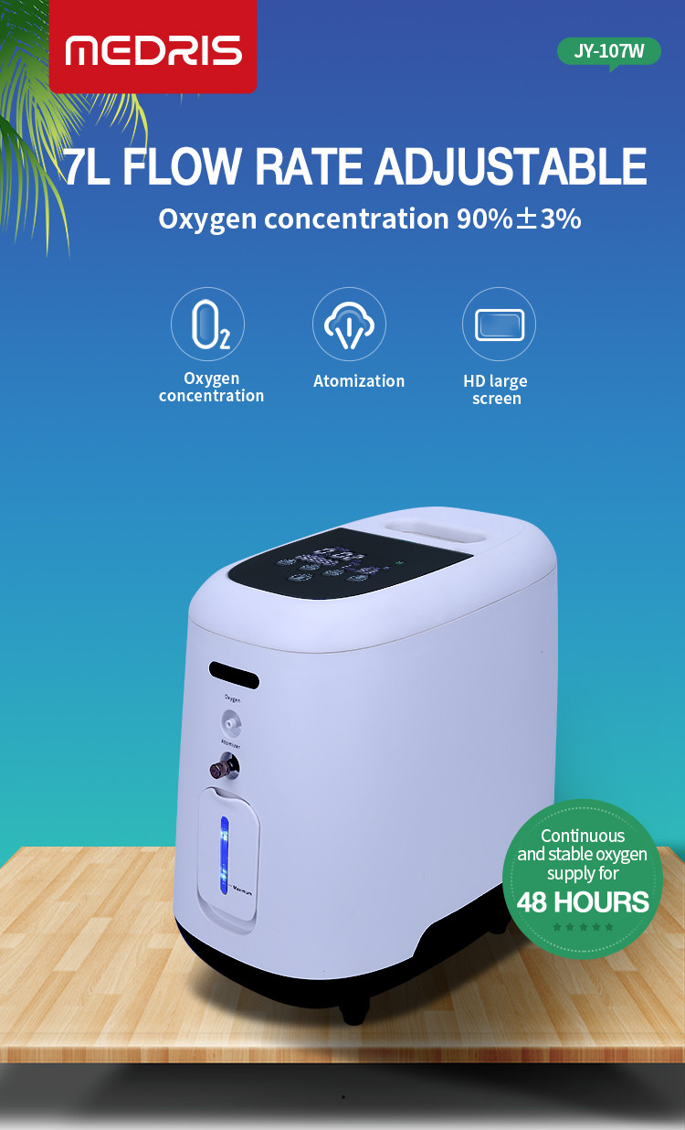7L Silent Home Oxygen Therapy Concentrator with Large Screen Display
