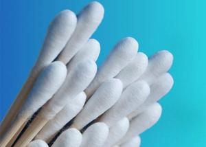 China 10cm Sterile Medical Cotton Swabs Wooden Stick For Baby Care wholesale