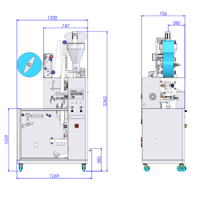 Hanging Ear Drip Coffee Automatic Tea Bag Packing Machine 3 Side Seal 50HZ PID