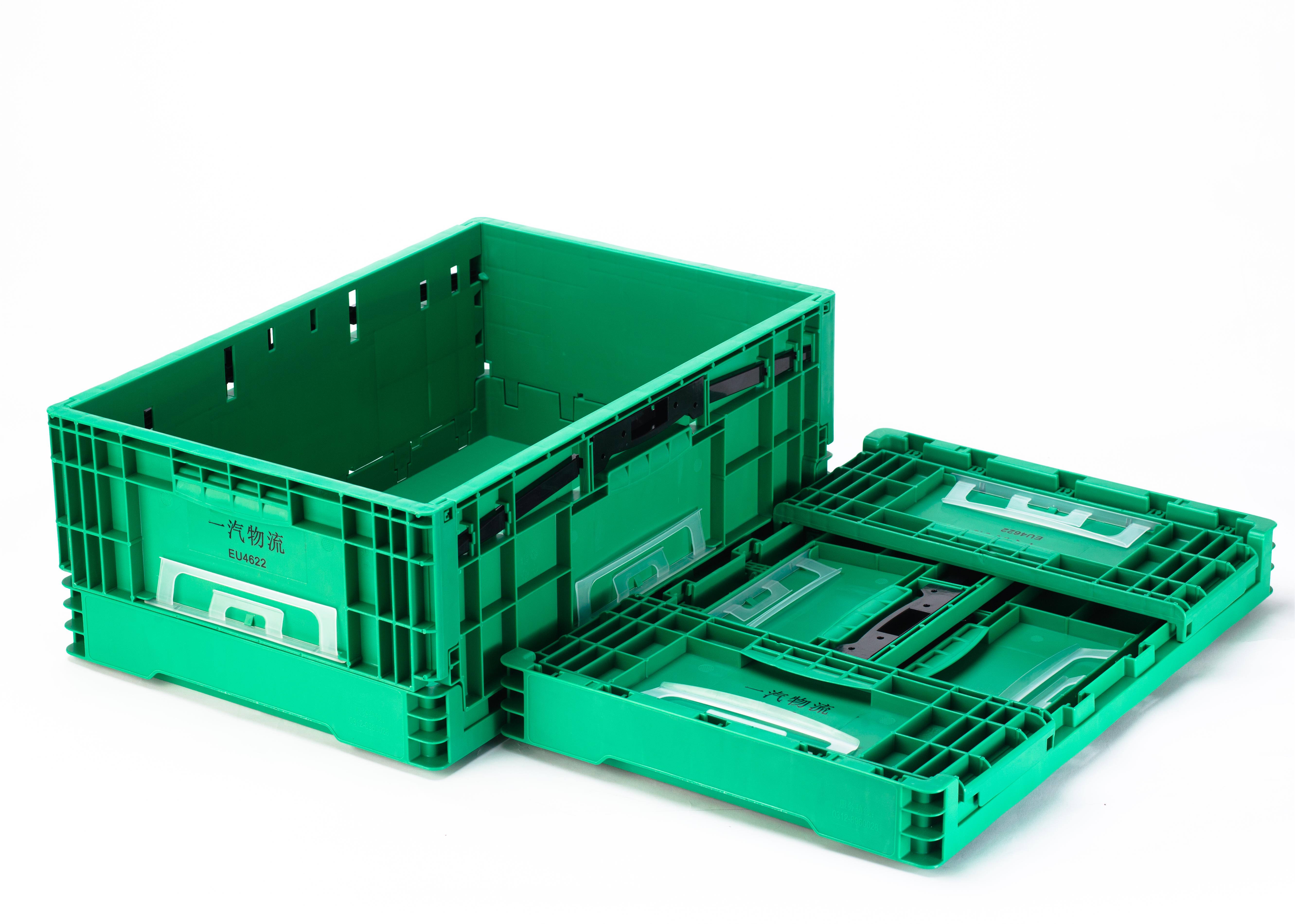 Customized Logo Plastic Storage Box Container Folding Stackable Crate for Tool Storage