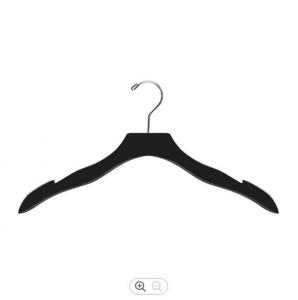 China 43cm Black Wooden Clothes Hangers Anti Slip Wooden Suit Coat Hangers wholesale