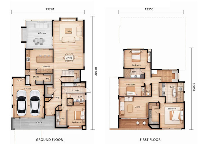 Luxury Prefab Villa 2 Story Steel Frame Modular Home US / AU / EU Standard Prefabricated House Kits