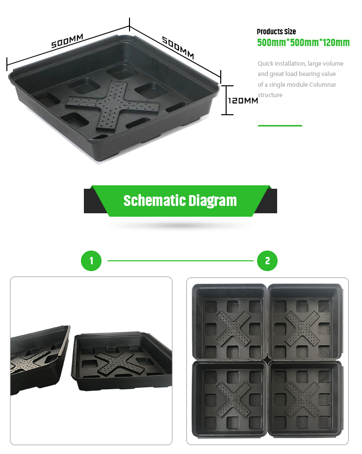 Green Roof Tray System For Roof Greening Decorative Garden Flower Pot