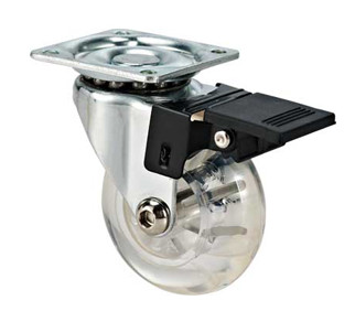35mm clear caster polyurethane wheels furniture casters swivel wheels