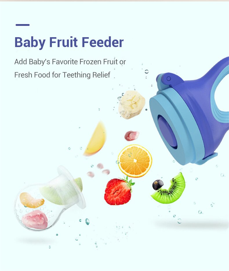 Small Tapered Type Silicone Baby Fruit Pacifier Feeder Small Mouth For Vegetable Bite