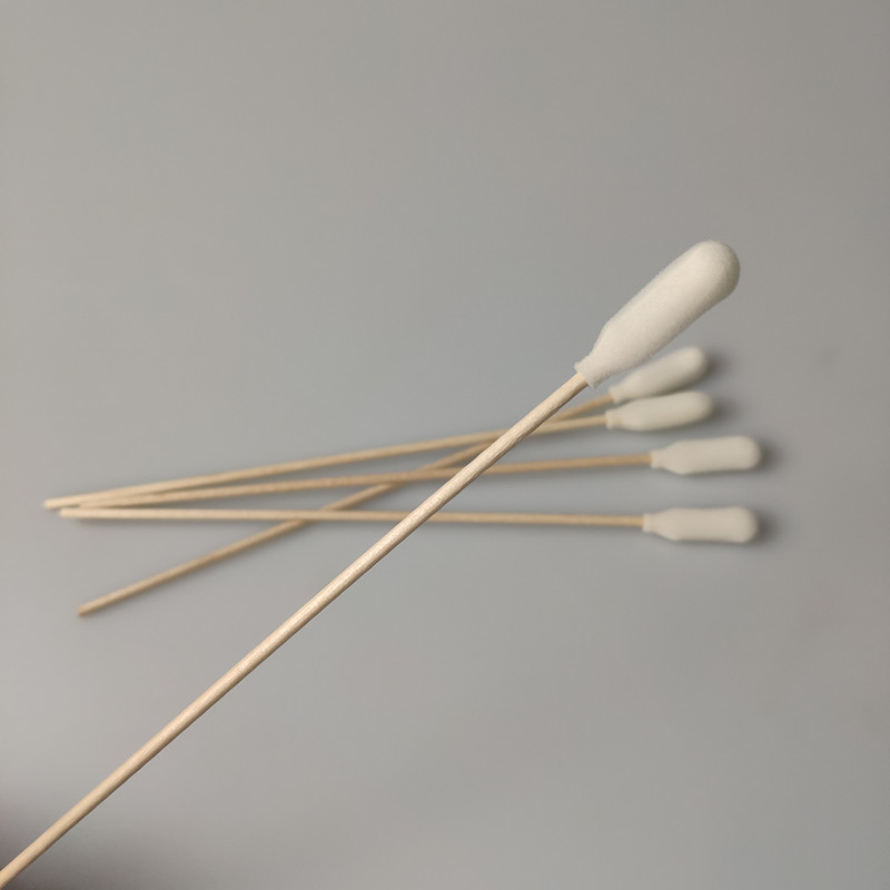 Medical 150mm 6 Inch Foam Covered Wooden Cotton Swab