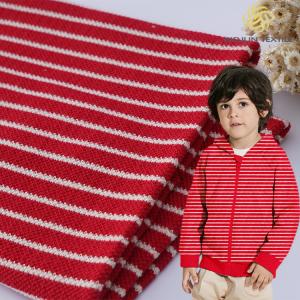China Wear Resistant Pique Stretch Fabric 260gsm	100 Cotton Stripe Knit Texture wholesale