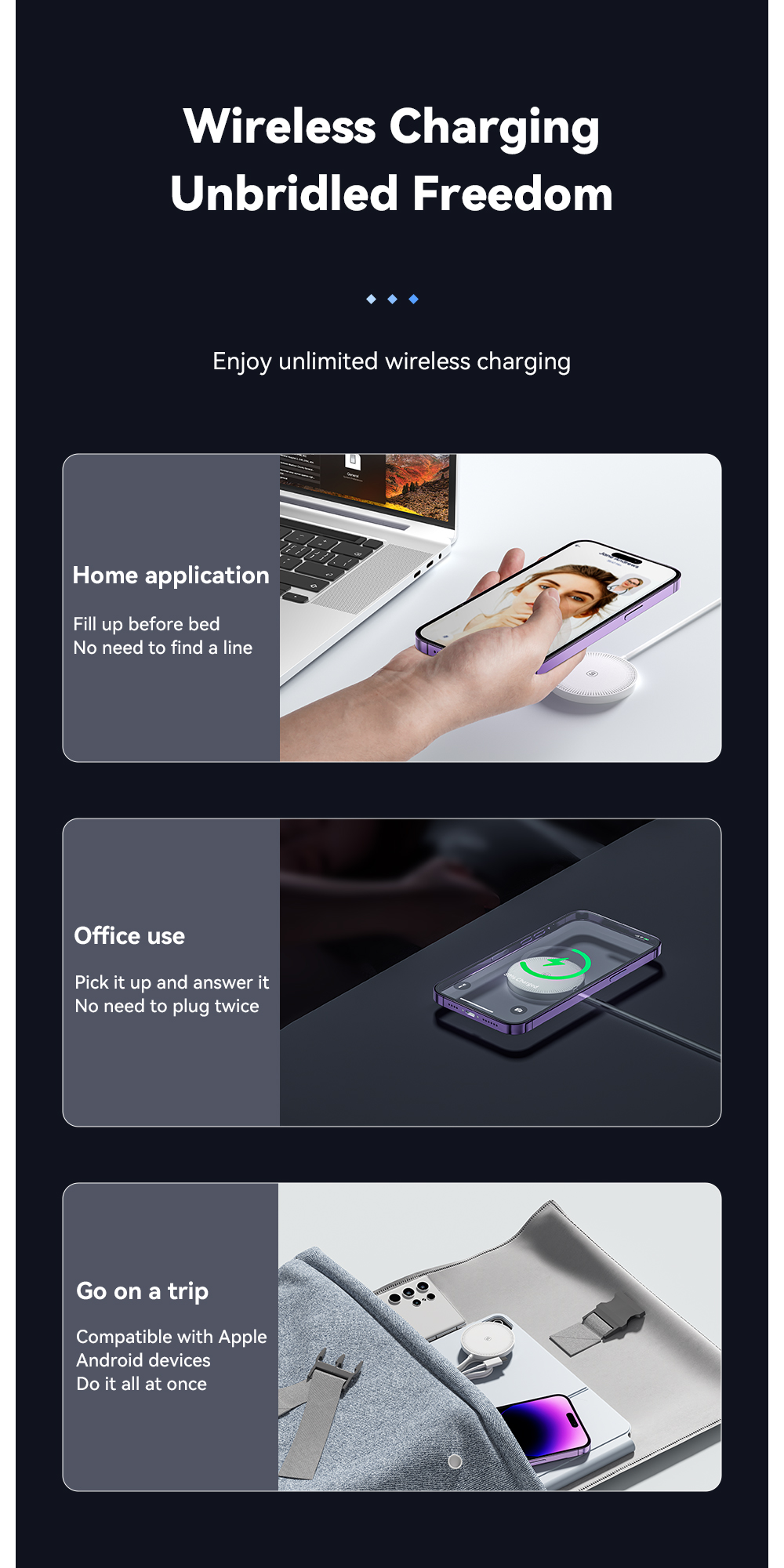 ESSAGER ES-WC07 Series 15W Quick Fast Charge Magnetic Wireless Charger for iPhone