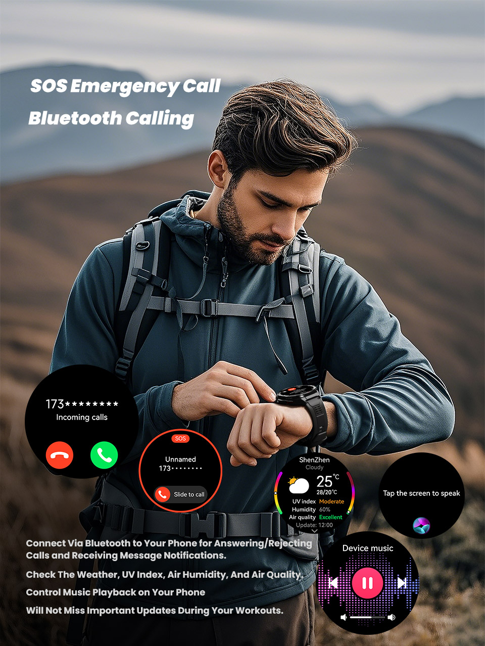 2025 X2 GPS Smart Watch for Men with 1.43" AMOLED Display and 150 Sports Modes