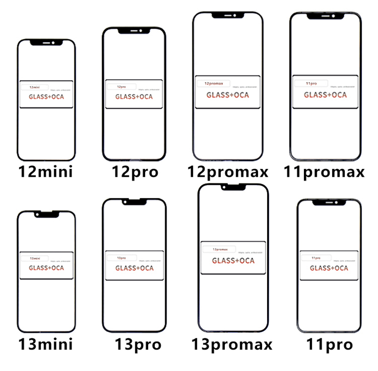 QC 100% tested Front Outer Glass 11pro Glass With OCA for iPhone Oca Glass